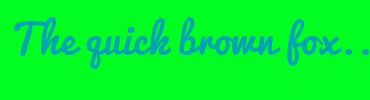 Image with Font Color 02A3B5 and Background Color 00FF20